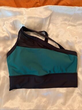 Born Primitive Teal and Black One-Shoulder Sports Bralette